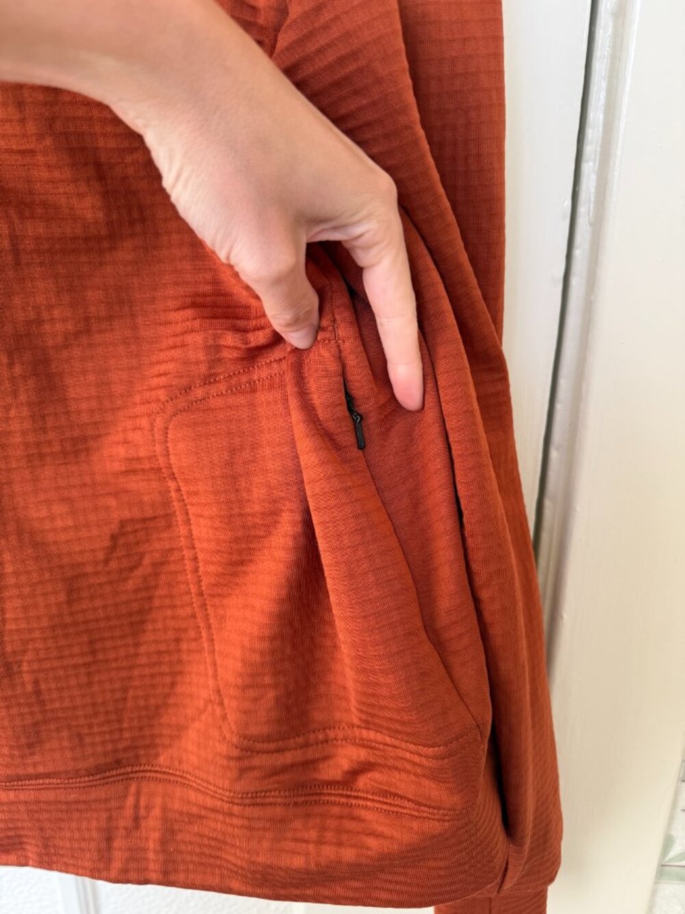 Ornot Rust Micro Grid Hooded Pullover - Picture 4 of 6